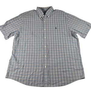 Ralph Lauren Monroe Large Plaid Button-Down Shirt Men's Preppy Classic Cotton